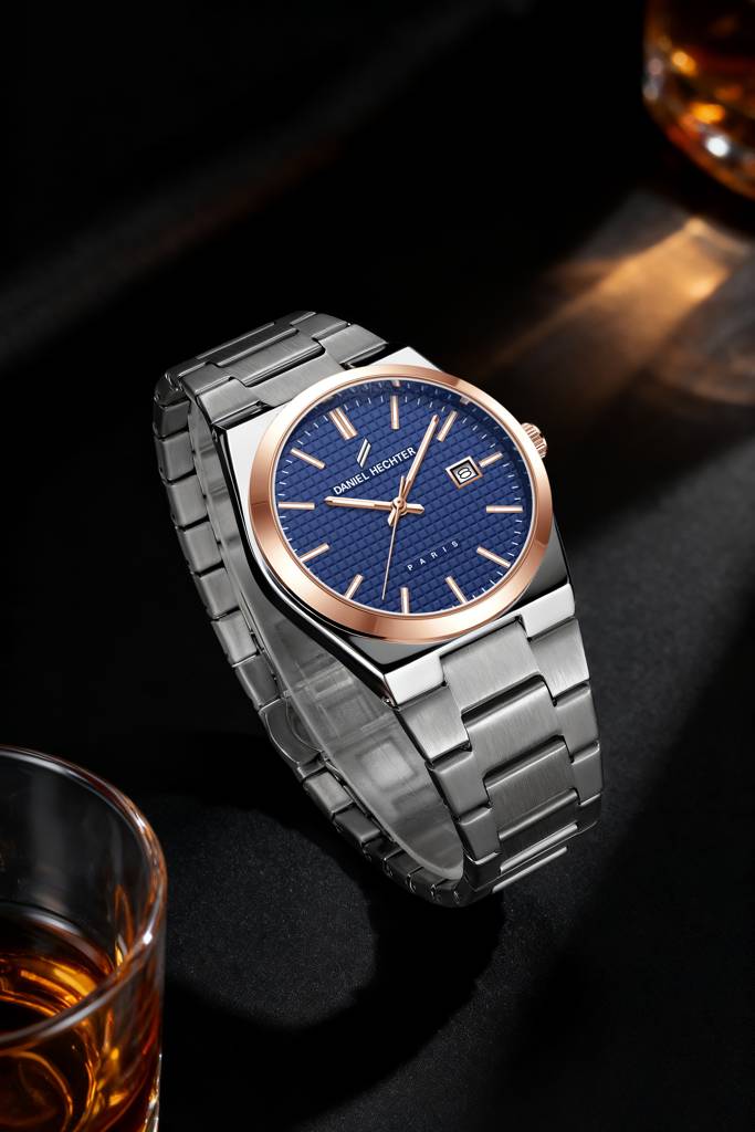 Daniel Hechter Paris Hoche Collection Formal Analog Watch For Men – Round Dial And Silver Stainless Steel Strap W : DHM1026-11
