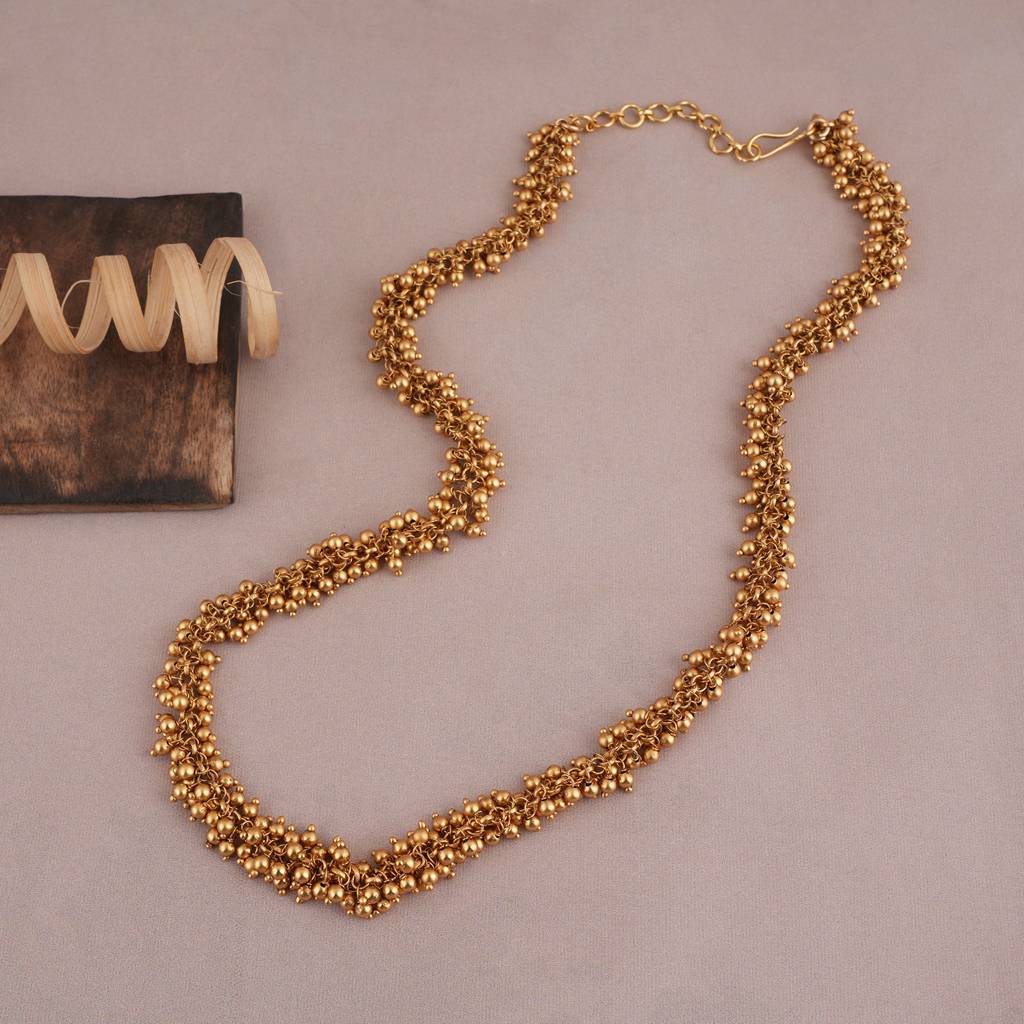 Beautiful Antique Gold Plain Ball Chain For Women : SJ056