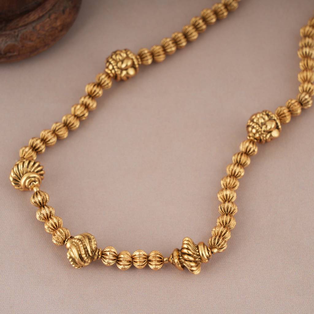 Stunning Ball Antique Gold Plated Mala : SJ054