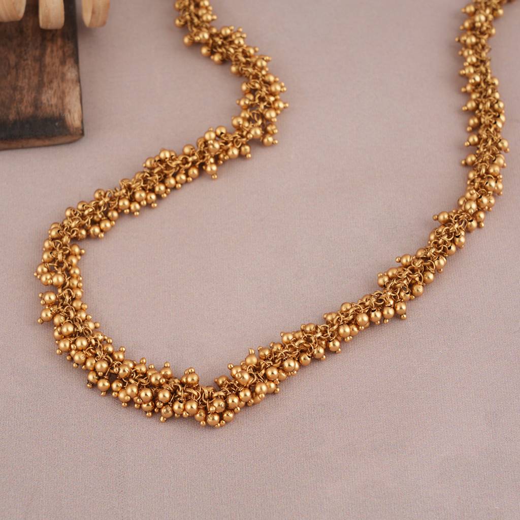 Beautiful Antique Gold Plain Ball Chain For Women : SJ056