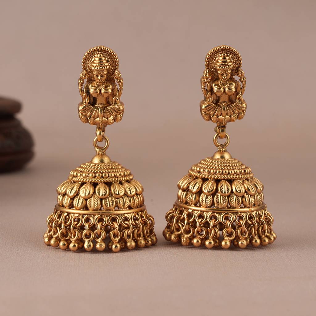 Auspicious Maa Lakshmi Antique Gold Long Necklace Set : SJ015