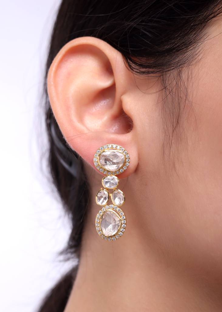Moissanite Polki Kaari Earrings : PJ108