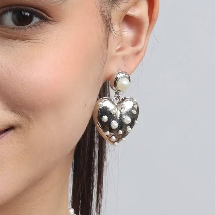 Tfc Love Bump Silver Plated Dangler Earrings : 10407