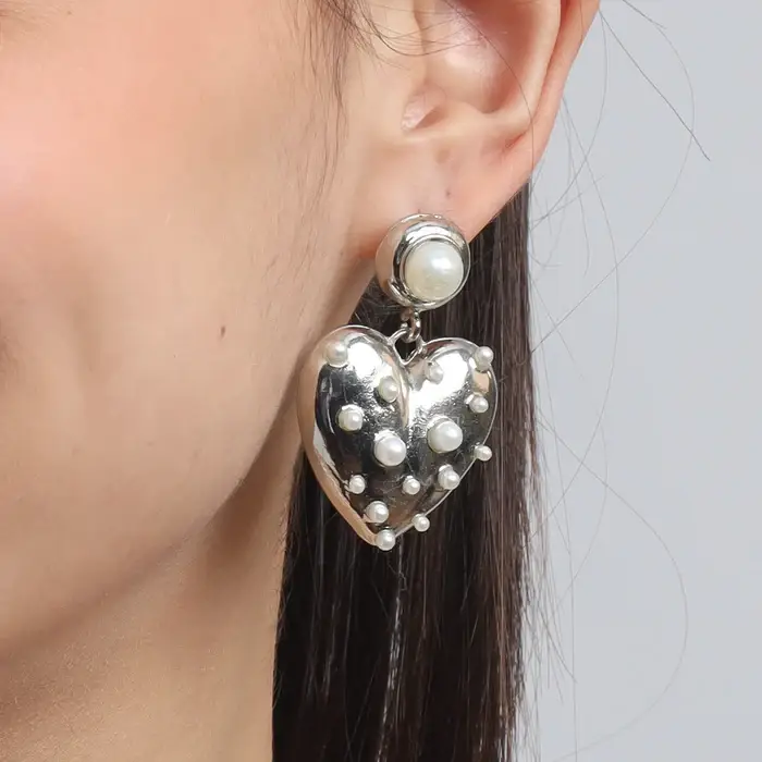 Tfc Love Bump Silver Plated Dangler Earrings : 10407