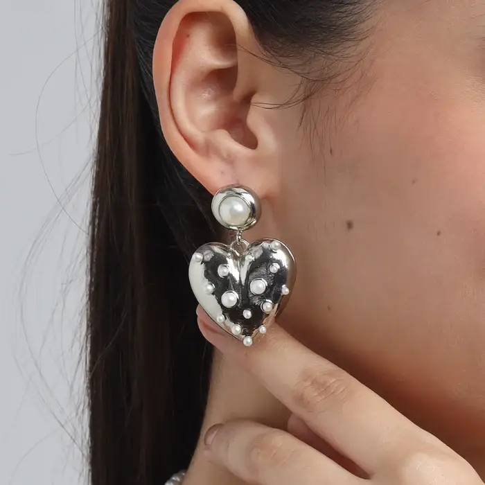 Tfc Love Bump Silver Plated Dangler Earrings : 10407