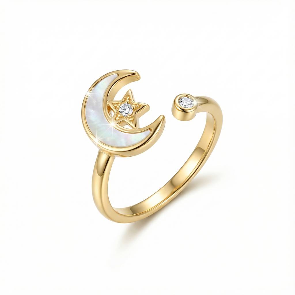 Korean Celestial Crescent Bypass Ring : YUFSRG213