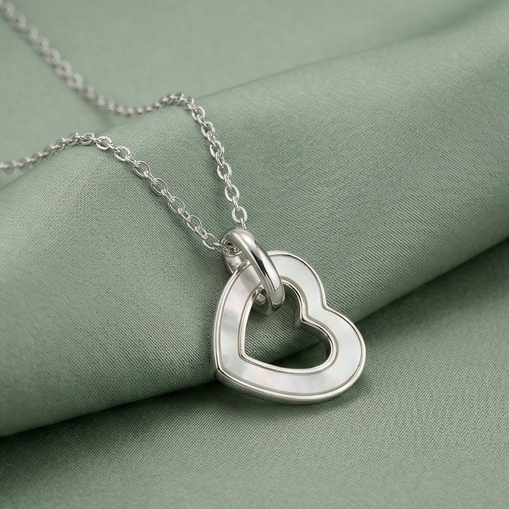 BRD JEWELRY 925 Sterling Silver 18K Gold Plated Hallow Heart