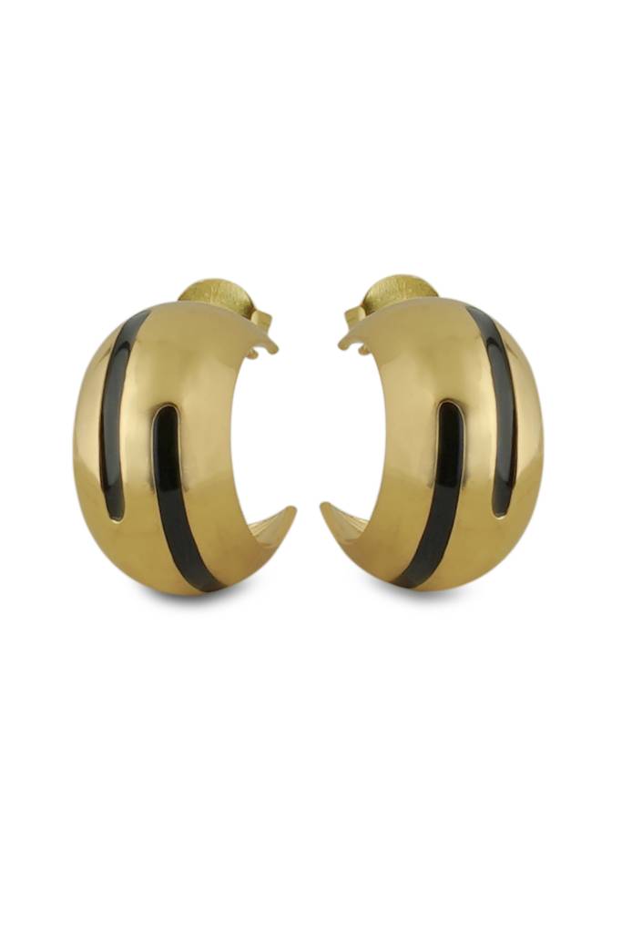Luna Enamel Gold Hoops : VACC25ER06B
