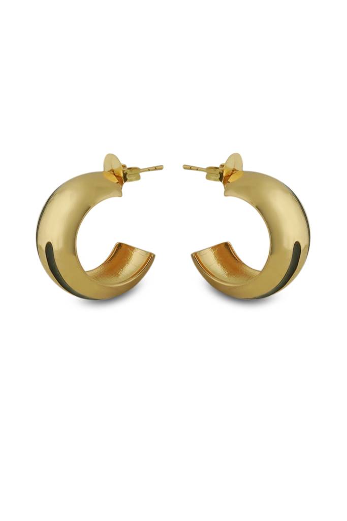 Luna Enamel Gold Hoops : VACC25ER06B