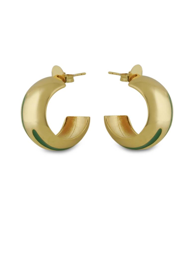 Luna Enamel Gold Hoops : VACC25ER06G