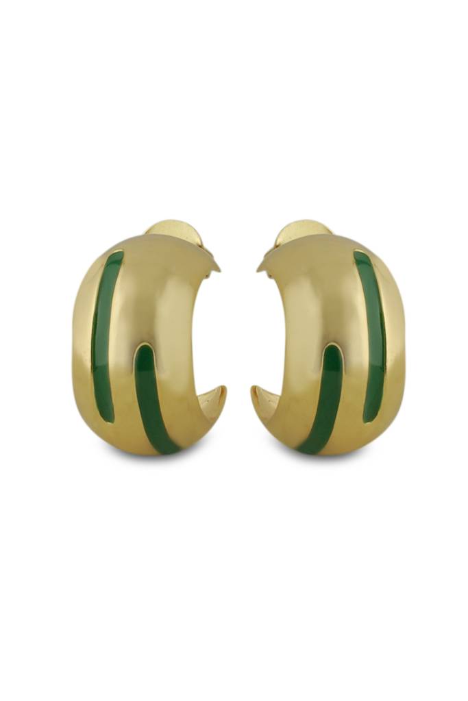 Luna Enamel Gold Hoops : VACC25ER06G
