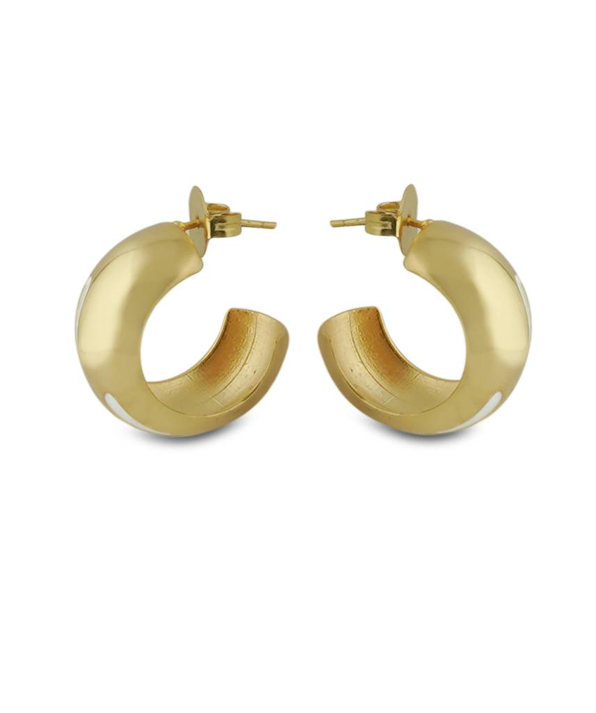 Luna Enamel Gold Hoops : VACC25ER06W