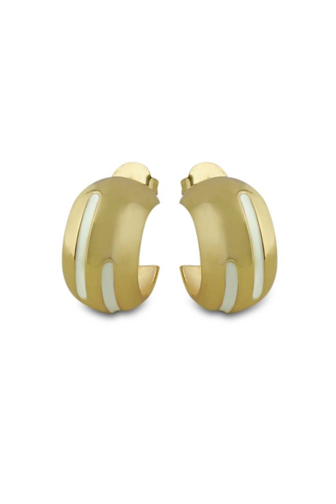 Luna Enamel Gold Hoops : VACC25ER06W
