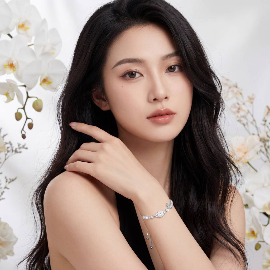 Korean Mother-Of-Pearl Blossom & Flower Bolo Bracelet : YUFSBR208