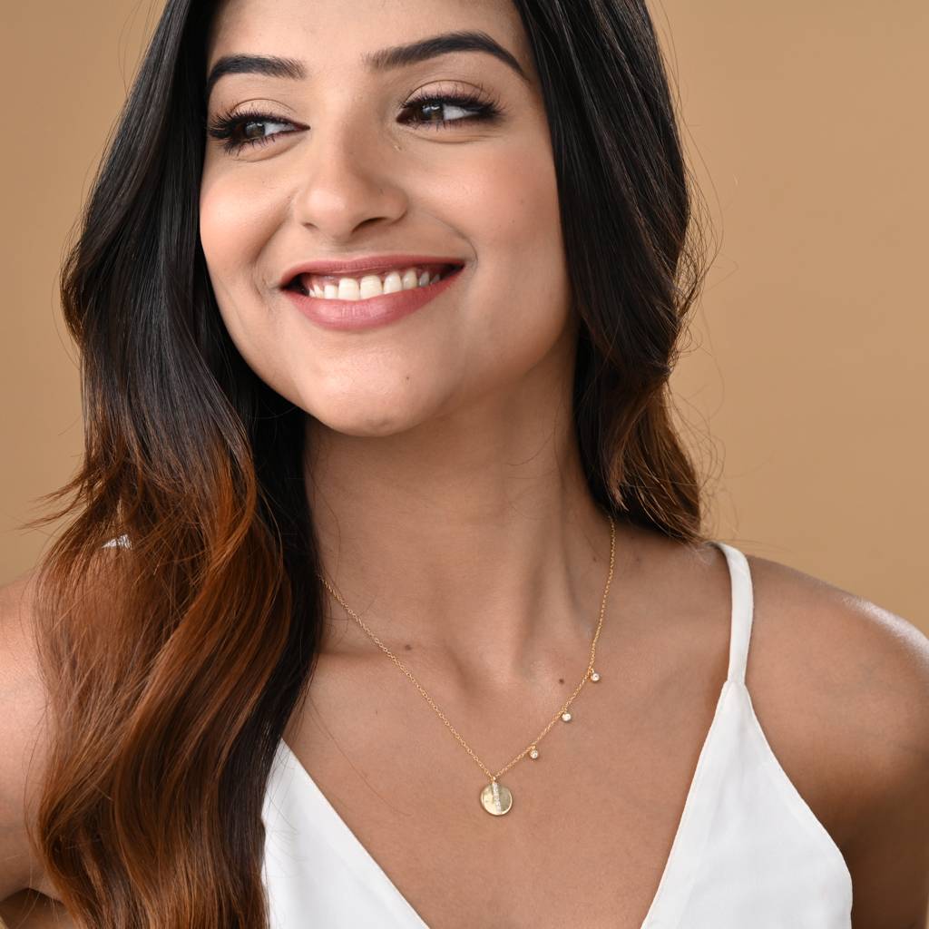 Diamond Dash Pendant Necklace : SLVR-P-3DiamondDashPendantNecklace