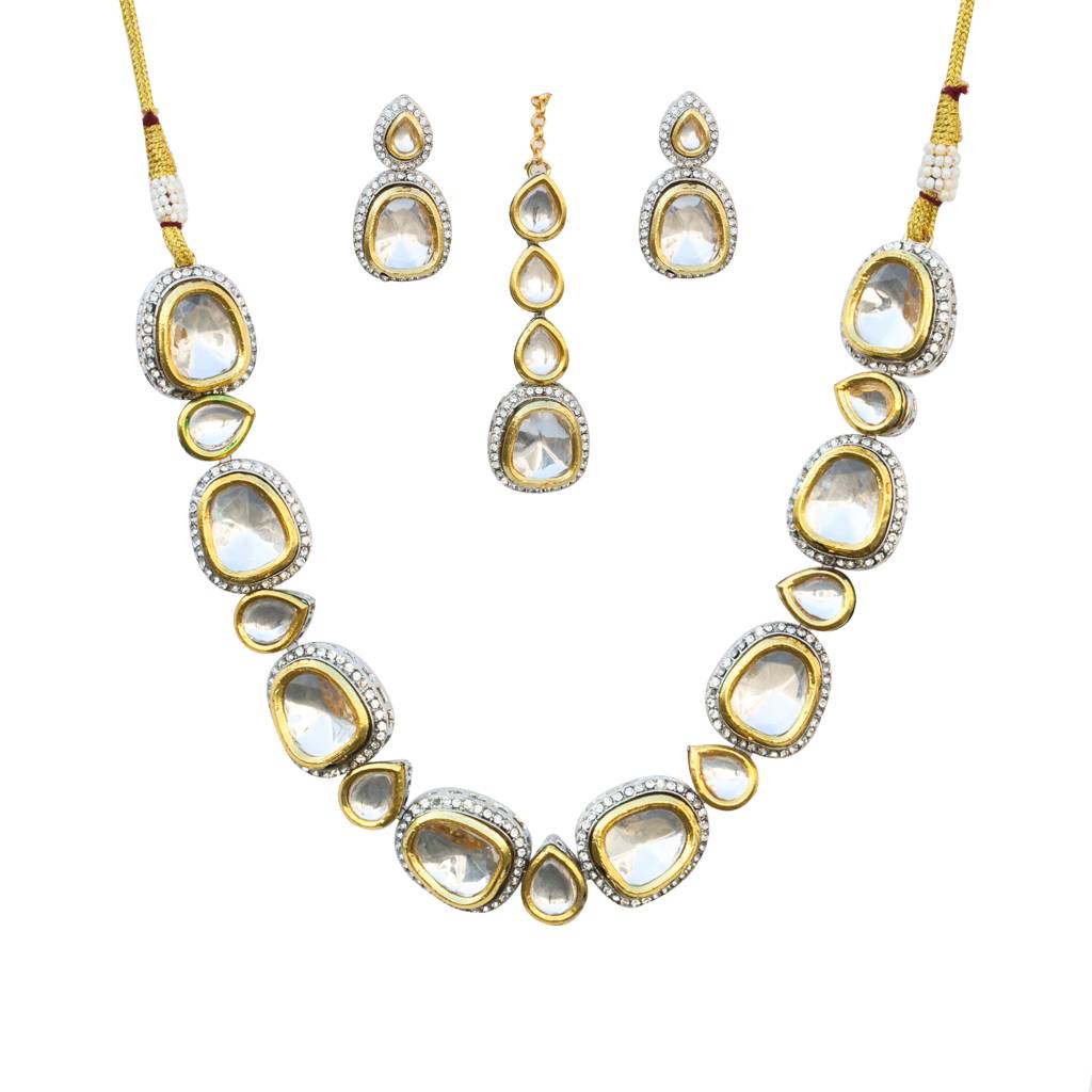Dual Tone Kundan Choker Necklace
