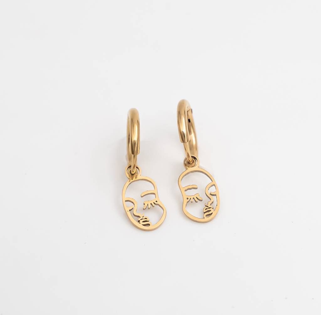 Abstract Cut-Out Drop Hoops : C2-ER06