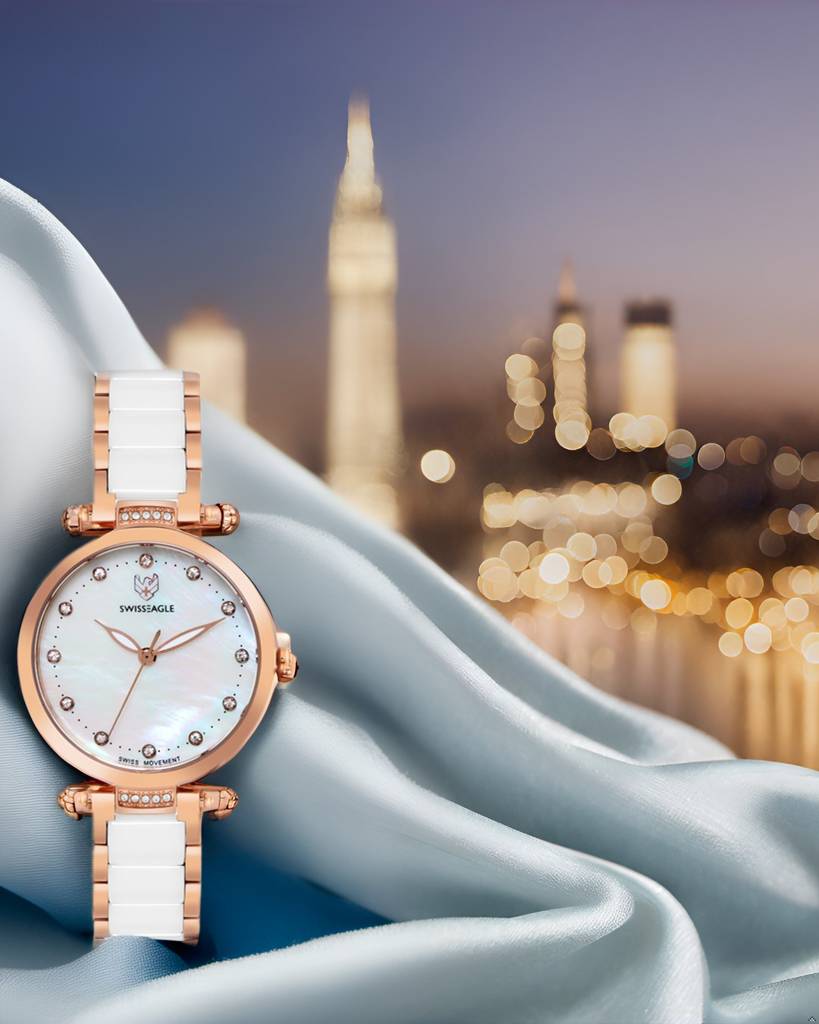 Swiss Eagle Premium Women Swiss-Made Quartz Movement - 3 Hand Mechanism Wrist Watch -Se-9177 : SE-9177-22A