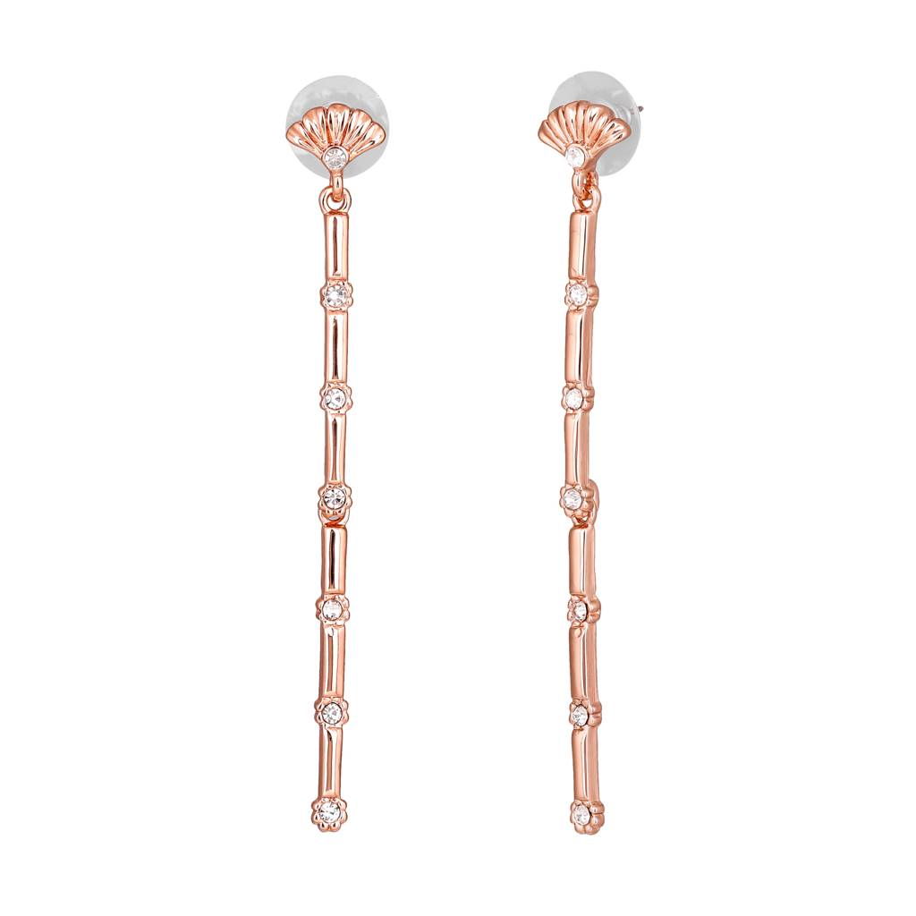 Estele Rhodium Plated Bling Crystal Studded Designer Earrings For Women : 718701-IGER