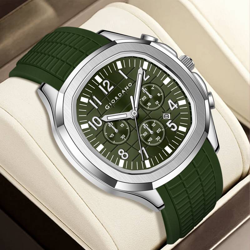 Giordano Precision And Comfort Multi Function Watch For Men With Textured Dial & Trendy Silicone Band : GZ-50143-04