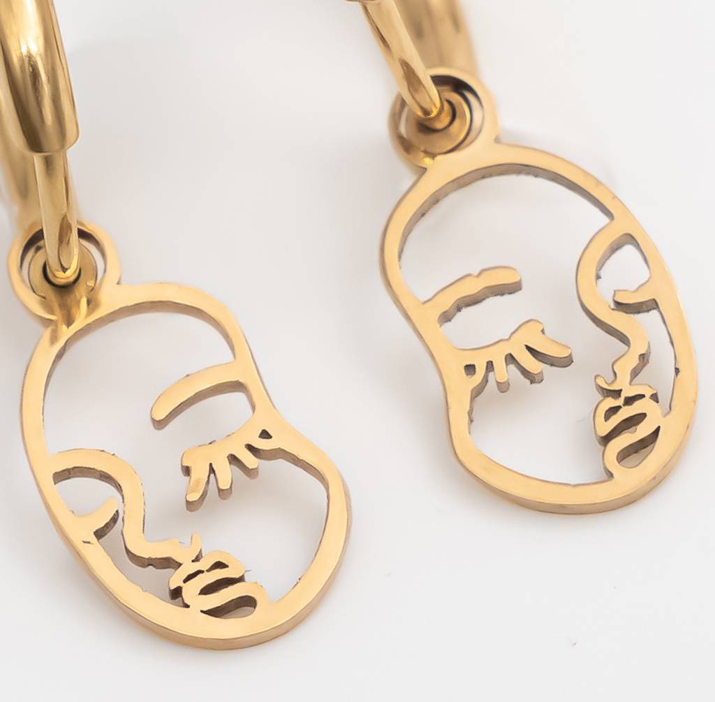 Abstract Cut-Out Drop Hoops : C2-ER06