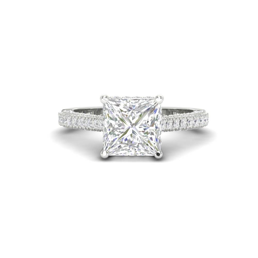 2.50 Ct Princess Cut Moissanite Women Solitaire Ring 14K Gold Plated : FJ_006
