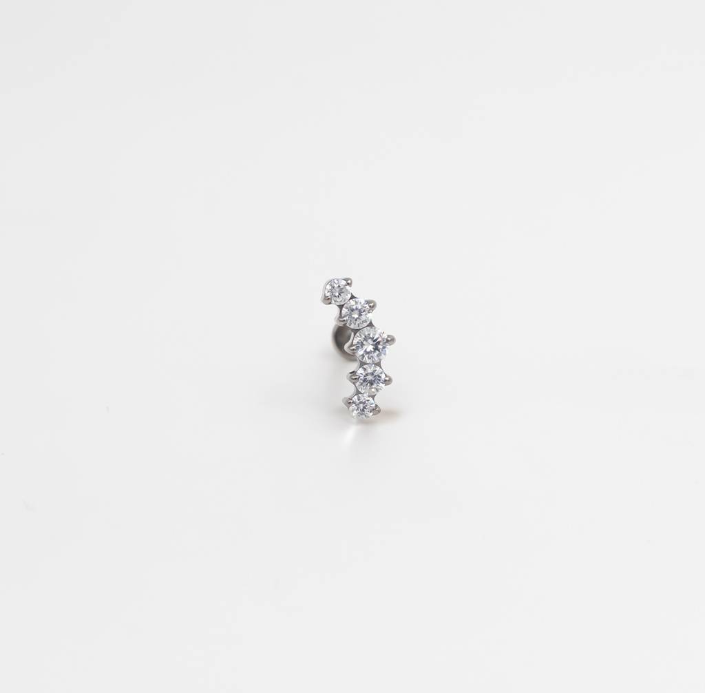 Starline Cluster Bar Stud - Silver : C2-ES01