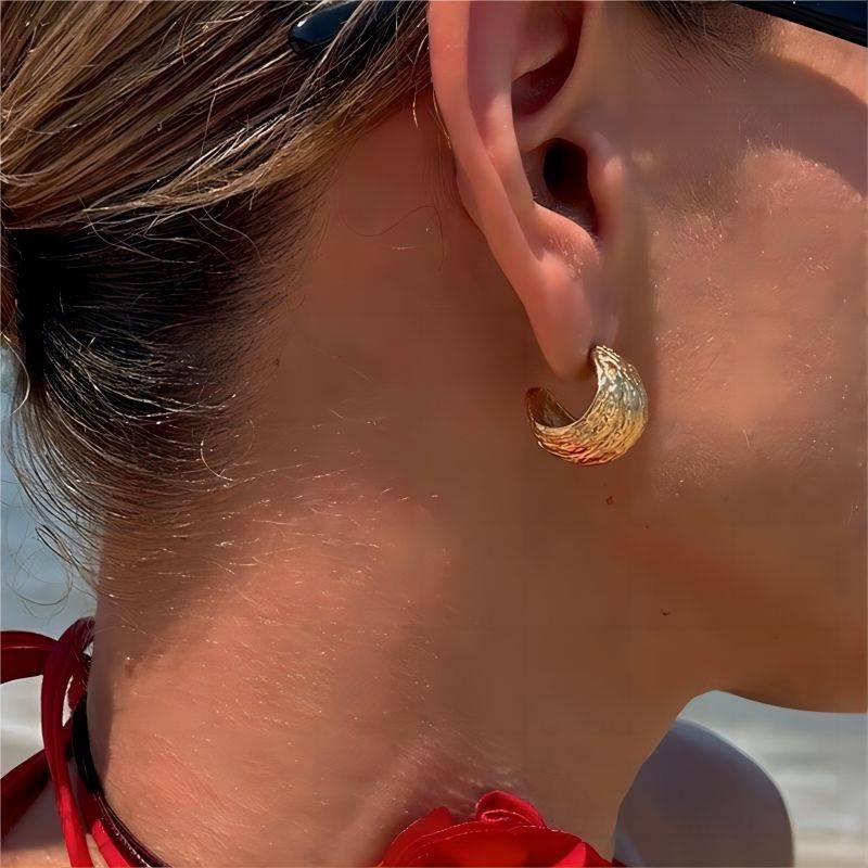 Coiled Gold Hoops : ColiedGoldHoops-LT-ER-HG-12