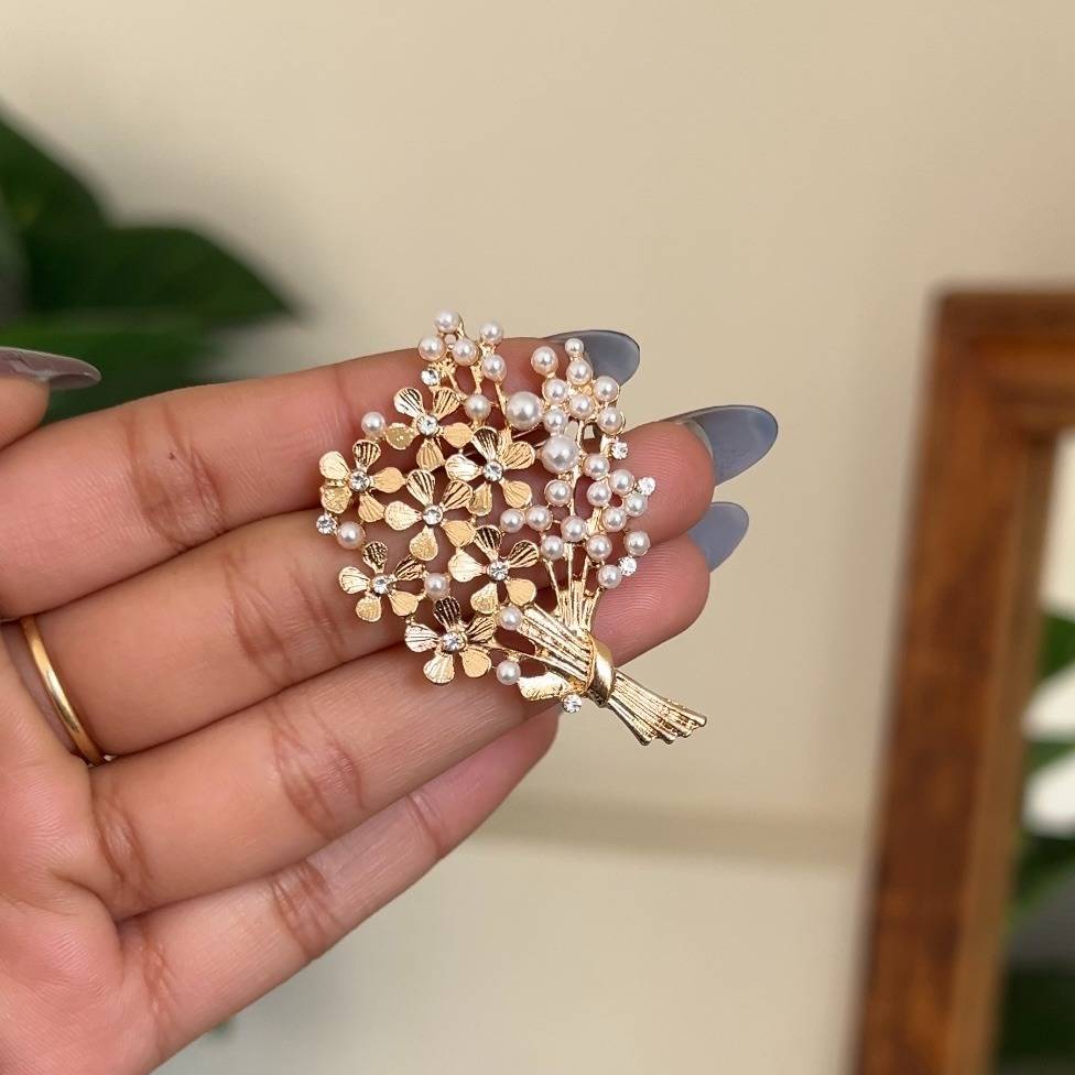 Golden Bouquet Pearl Brooch : BRP10