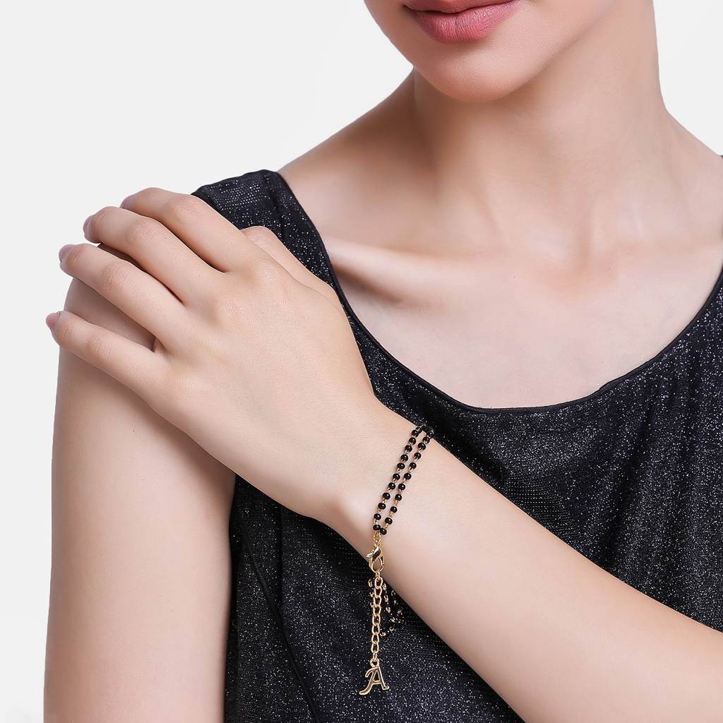 Estele Gold Plated Daisy Floret Mangalsutra Bracelet For Women : 101934BR
