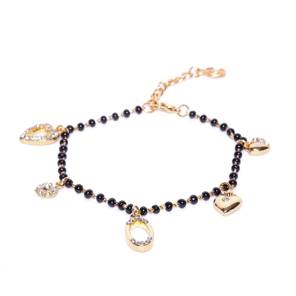Estele Gold Plated Fashionable Mangalsutra Bracelet For Women : 101940BR