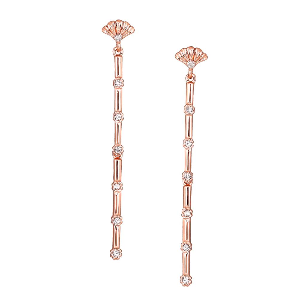 Estele Rhodium Plated Bling Crystal Studded Designer Earrings For Women : 718701-IGER