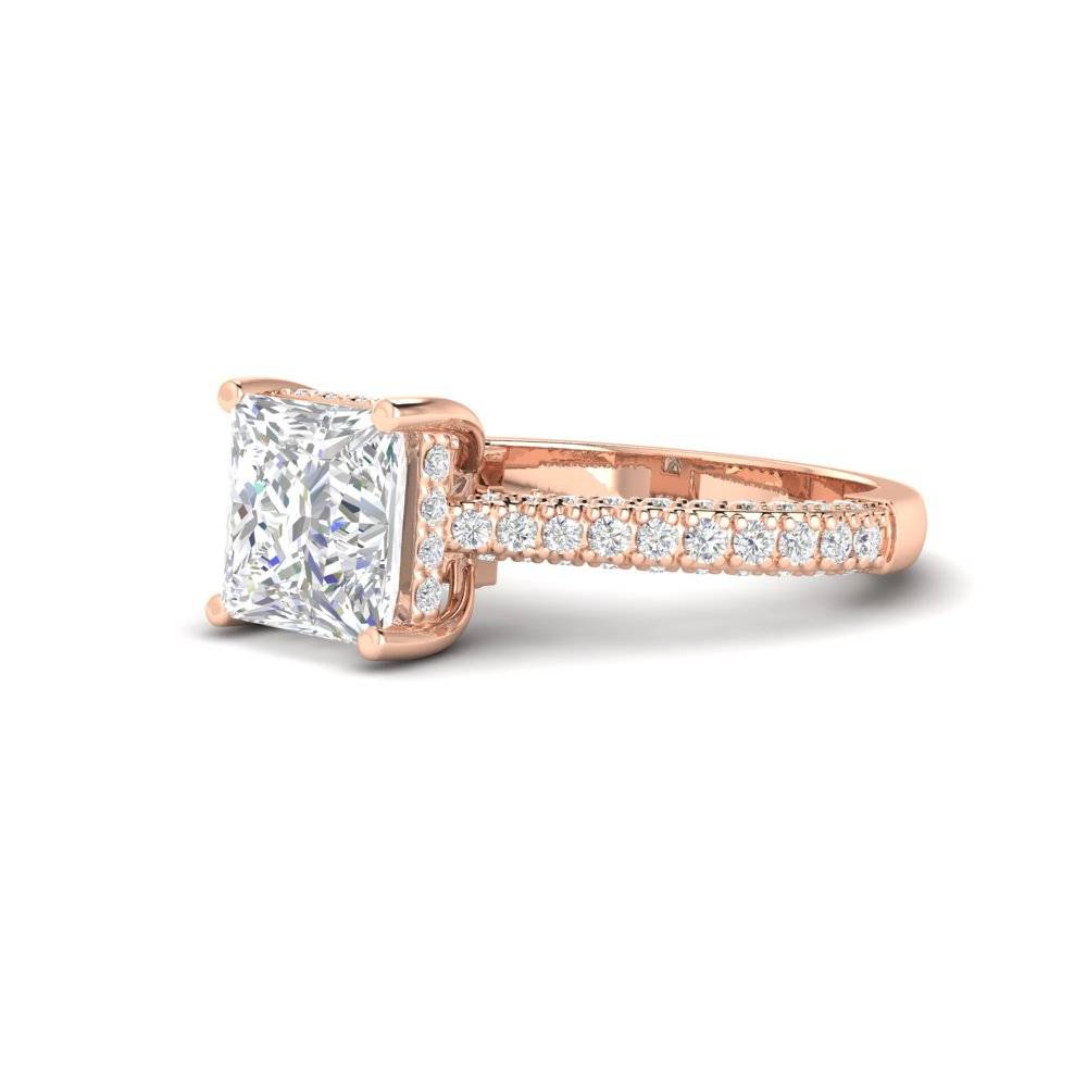 2.50 Ct Princess Cut Moissanite Women Solitaire Ring 14K Gold Plated : FJ_006