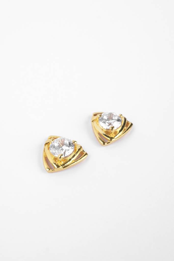 Triangle Solitaire Earrings : CS70