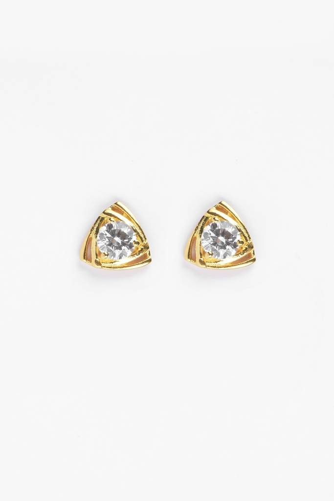 Triangle Solitaire Earrings : CS70