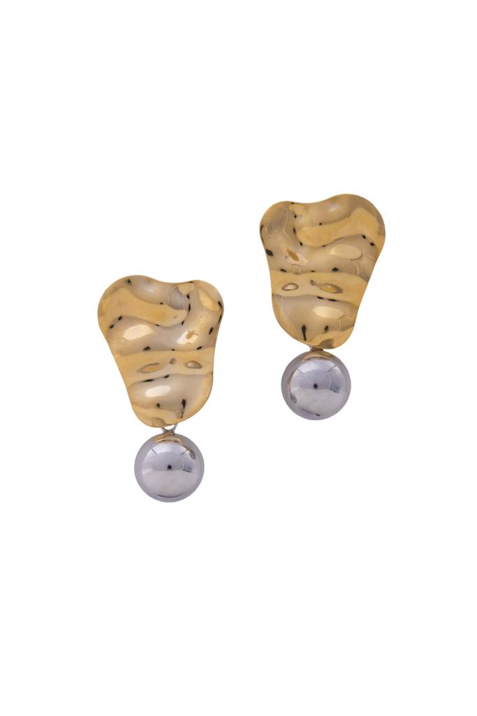 Leaf Style Metallic Pearl Danglers : BSJER23