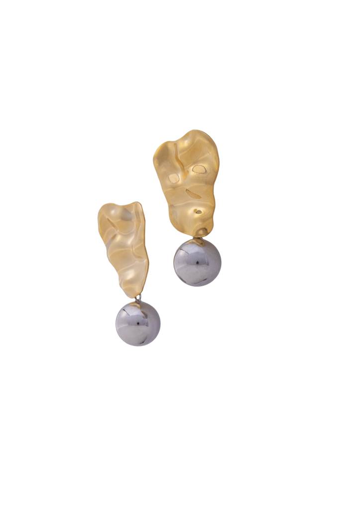 Leaf Style Metallic Pearl Danglers : BSJER23