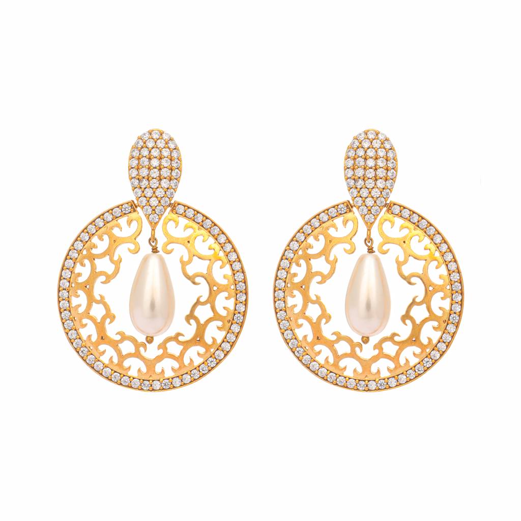 22K Gold Plated Ethereal Cascade Earrings : YI24A0399E