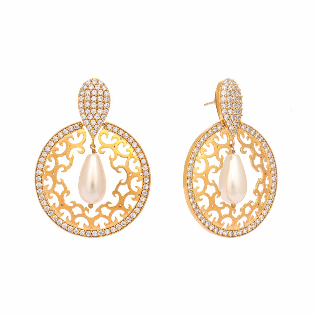 22K Gold Plated Ethereal Cascade Earrings : YI24A0399E