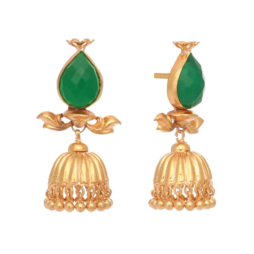 22K Gold Plated Emerald Grace Earrings : YI24A0369E