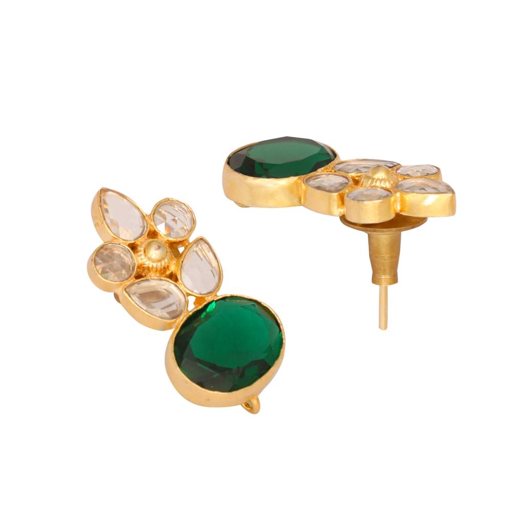 22K Gold Plated Verdant Bloom Studs : YI24A0394E