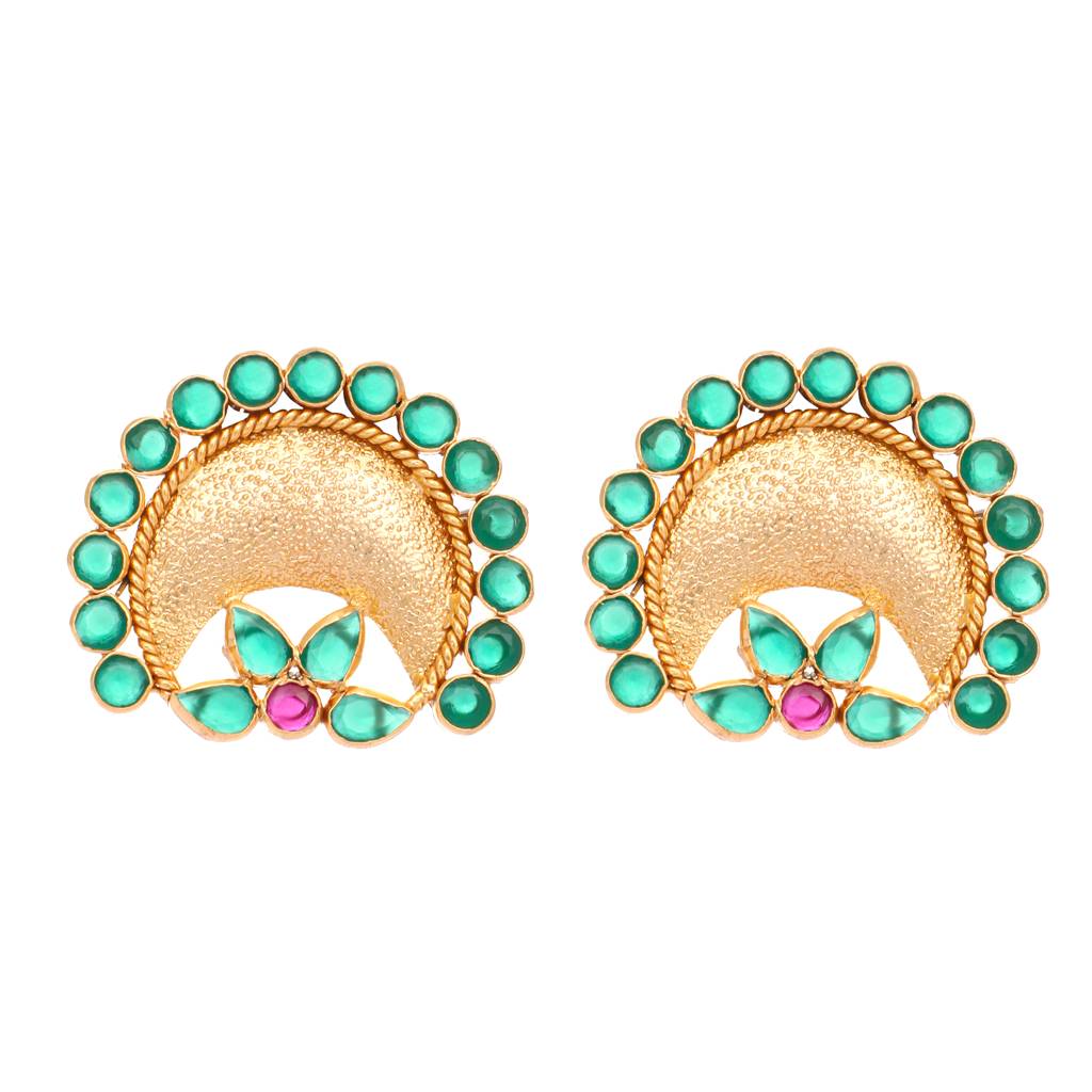 22K Gold Plated Pearl & Turquoise Harmony Earrings : YI24A0354E