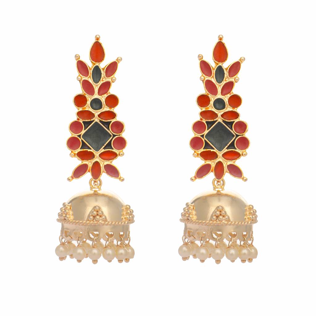 22K Gold Plated Enamelling Cascade Earrings : YI24A0351E