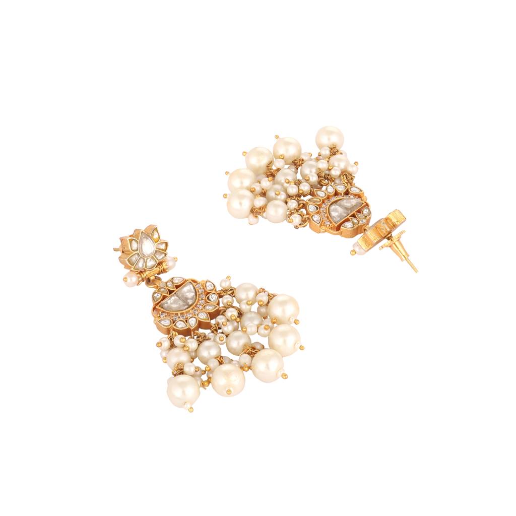 22K Gold Plated Pearl Chandelier Drop Earrings : YI24A0537E