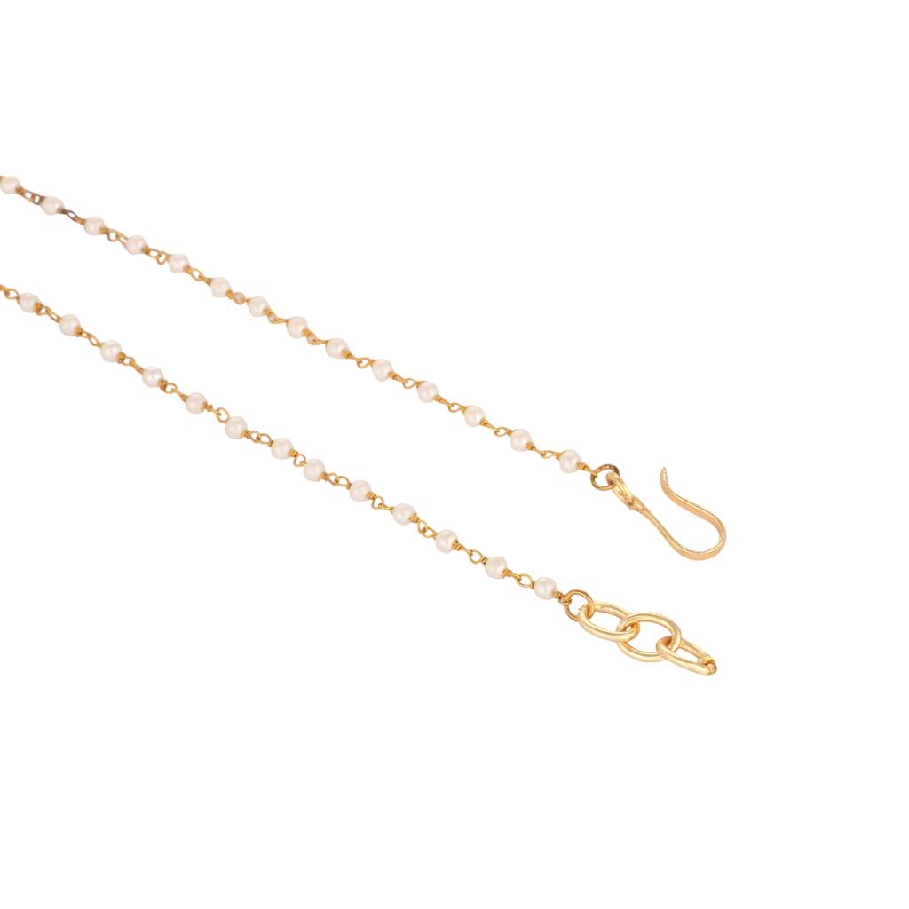 22K Gold Plated Arc Kundan Ruby Drops Necklace : YI24A0529N