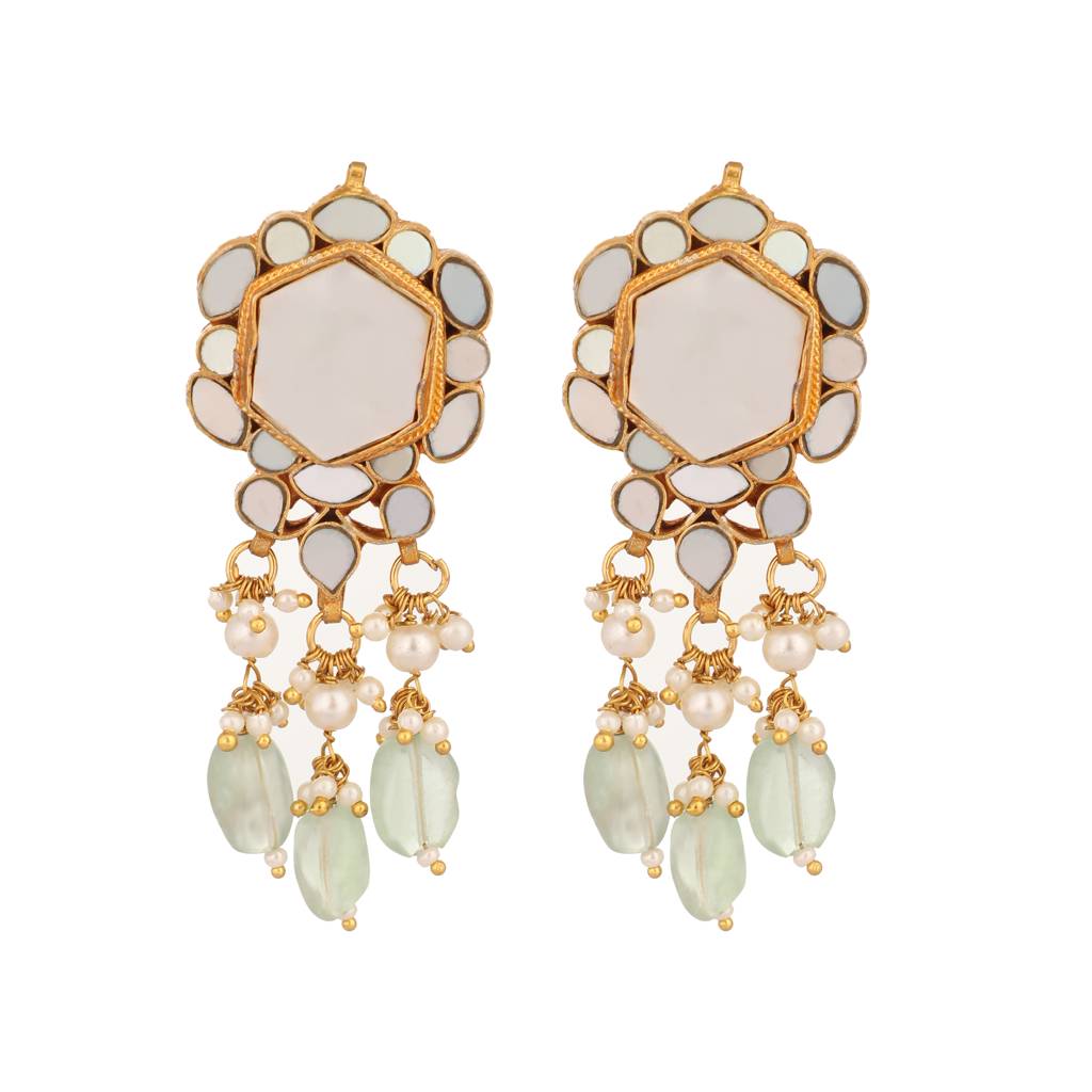 22K Gold Plated Ivory Glow Pearl Necklace Set : YI24A0531N