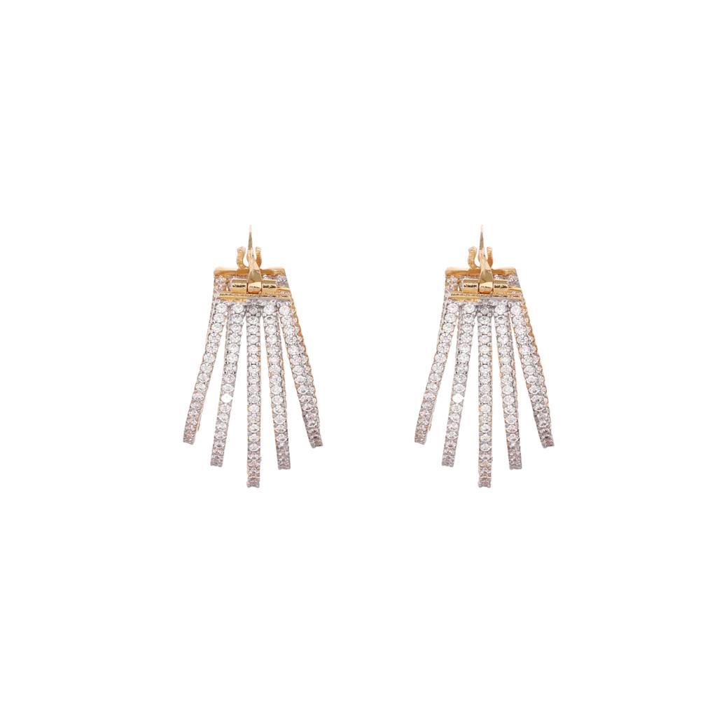 American Diamond Drape Hoop Earrings : YI24A0566E