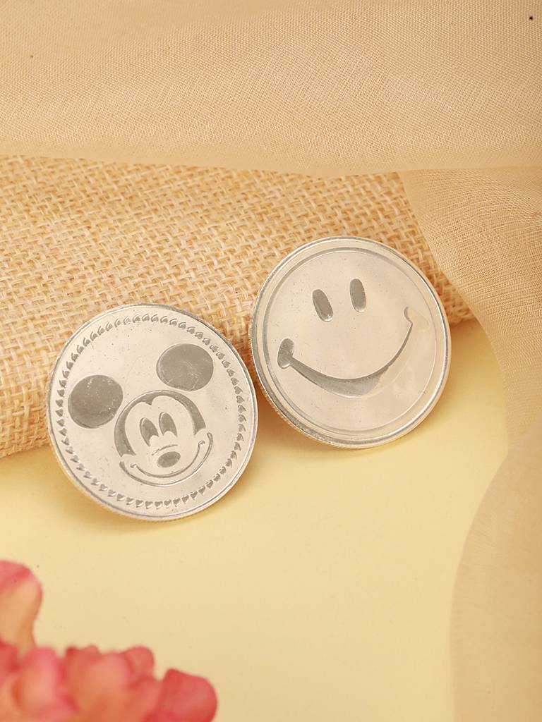 Mickey Mouse Smiley 20 Gram 999 Round Silver Coin : SJSC5026