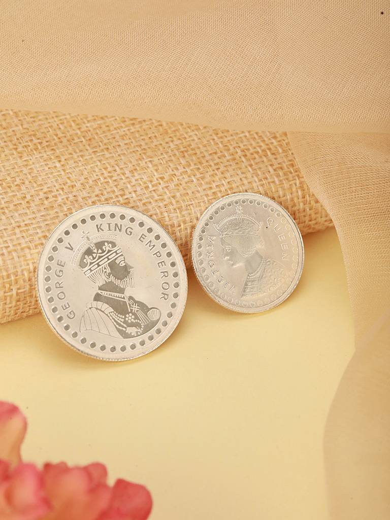 Queen Victoria Emperor George 15 Gram 999 Round Silver Coin : SJSC5028