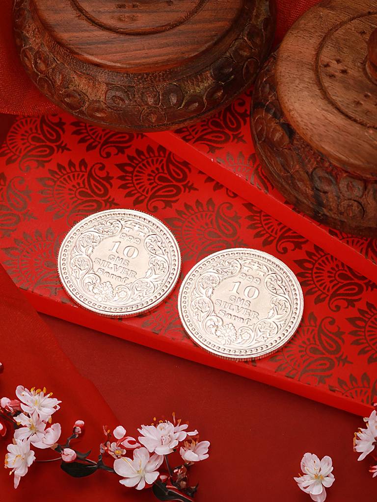 Laxmi Ganesh 20 Gram 999 Round Silver Coin : SJSC5023